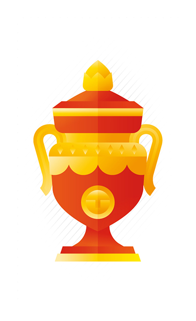 Red and gold trophy, illustration by Francesco Faggiano illustrator