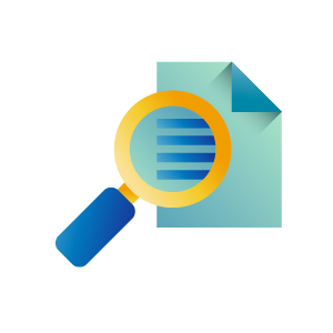 Magnifier on a document icon illustration, illustration by Francesco Faggiano illustrator