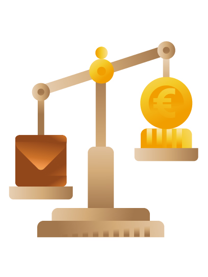Money balance icon illustration, illustration by Francesco Faggiano illustrator