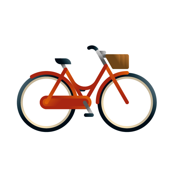 Woman city-bike model, illustration by francesco faggiano illustrator