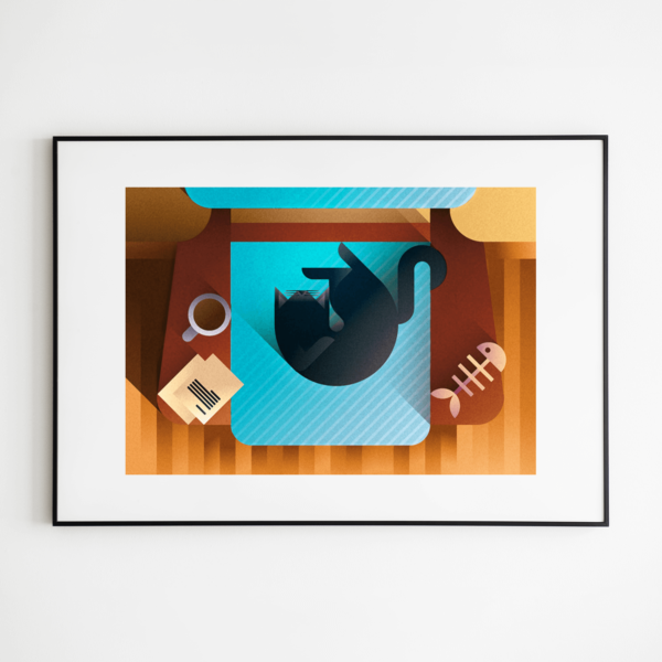 Cats & Sofas - Azure cat - Print mockup Azure cat